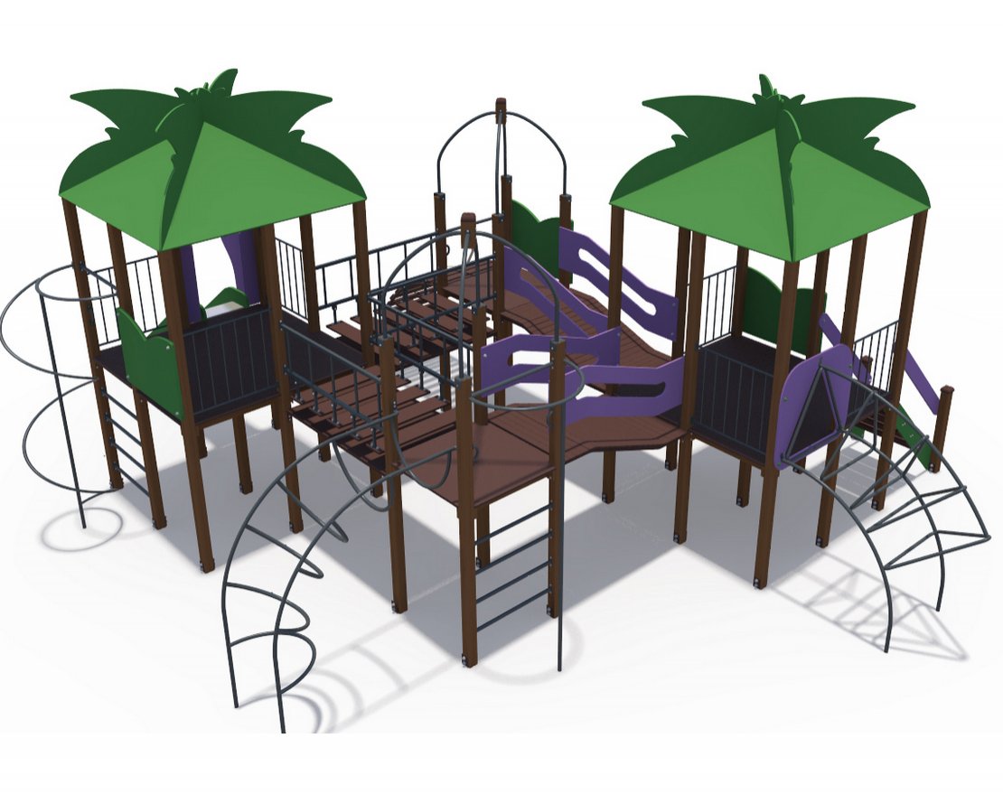 Детский игровой комплекс Джунгли Маугли с металлическим скатом ДИО 02101 - вид 4