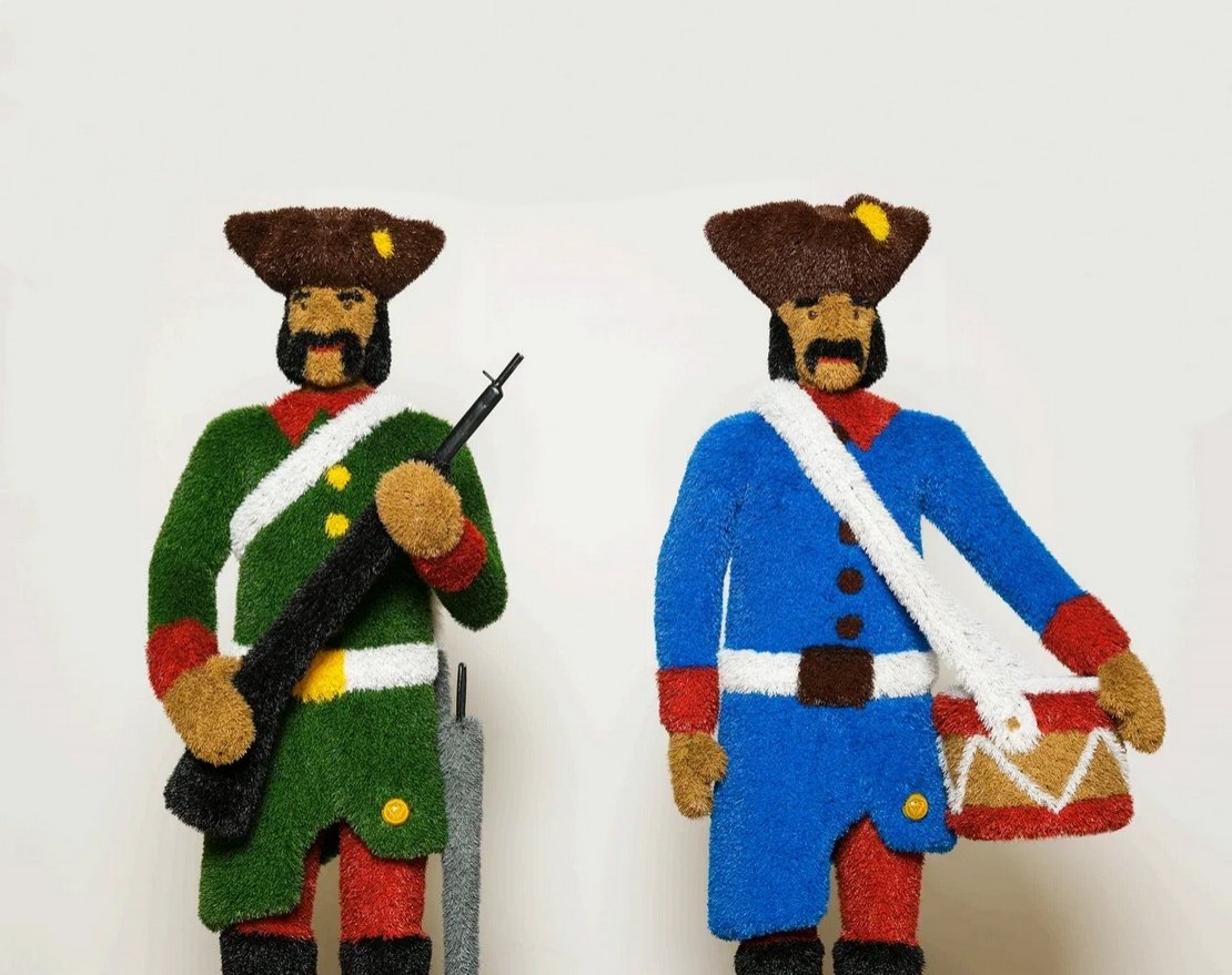 Топиари Композиция гусары, Ярополк и Светозар - газон Eco, h=180 см - вид 5